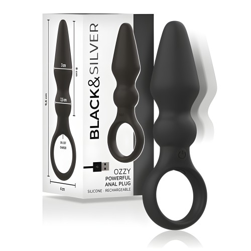 Black&Silver Ozzy Powerful Vibrator Anal Plug