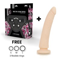 Delta Club - Strap + Natural Silicone Dildo 20cm