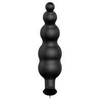 Black Silicone Anal Plug with 12 Vibration Modes