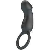 Pretty Love Vibrating Ring with Stimulator in Black