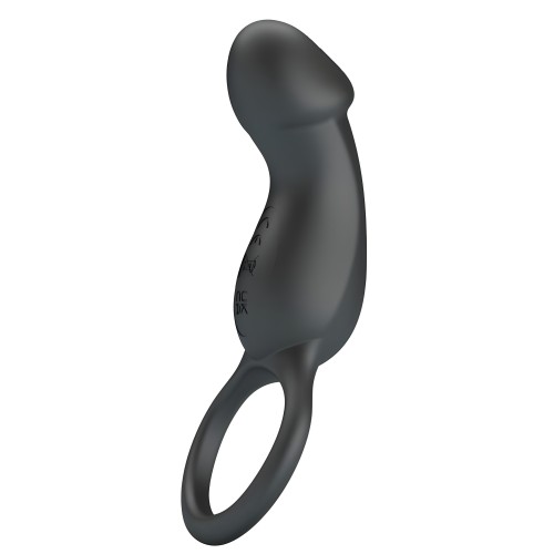 Pretty Love Vibrating Ring with Stimulator in Black
