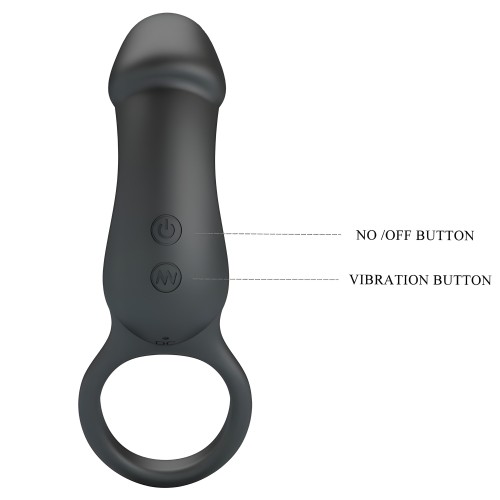 Pretty Love Vibrating Ring with Stimulator in Black