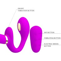 Pretty Love - Thunderbird Vibrador Doble Strap-on Control Remoto Morado