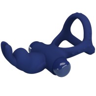 Pretty Love Luchito Double Vibrating Ring Rabbit Blue