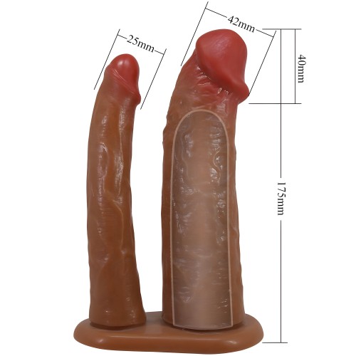 - Yairon Funda Para Pene Doble Con Extensión De 4 Cm Mulato