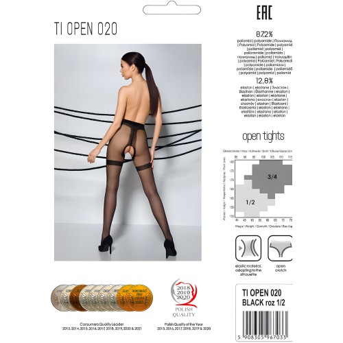 Passion - Tiopen 020 Medias Negro 3/4 20 Den