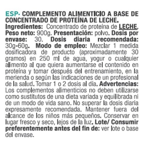 Concentrado de Proteína de Leche al 85% 900g