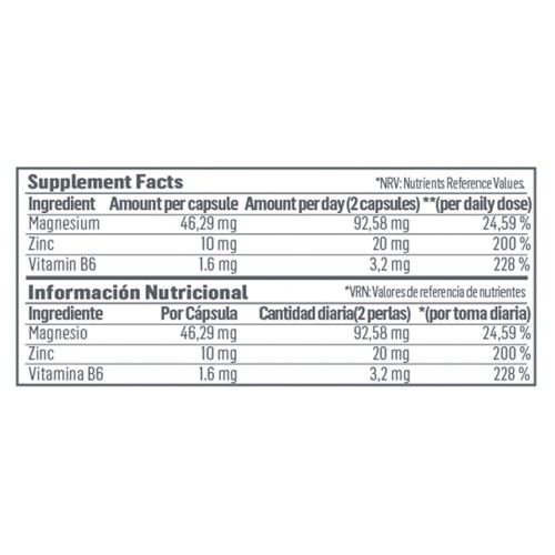 Zinc + Magnesium + B6 90 Capsules